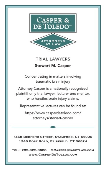 Casper & De Toledo LLC, leading the charge in brain injury awareness month, specializes in traumatic brain injury claims. Connect with key attorney Stewart M. Casper for expert assistance. Visit our website or offices in Stamford and Fairfield, CT for more information.