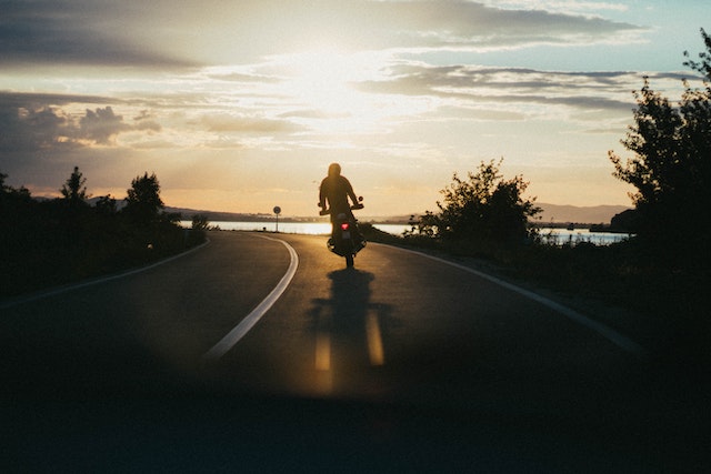 person riding motorcycle